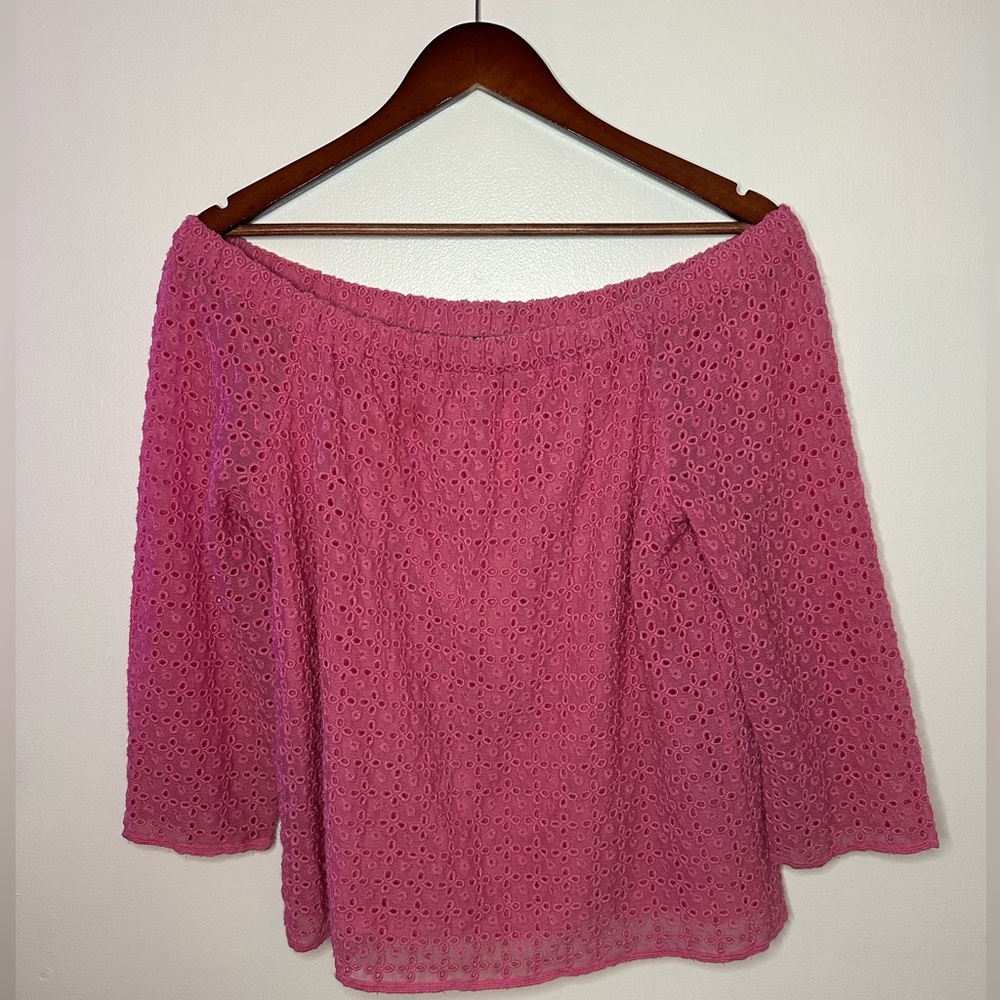 Tommy Hilfiger Pink Off the Shoulder Blouse